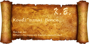 Kovásznai Bence névjegykártya